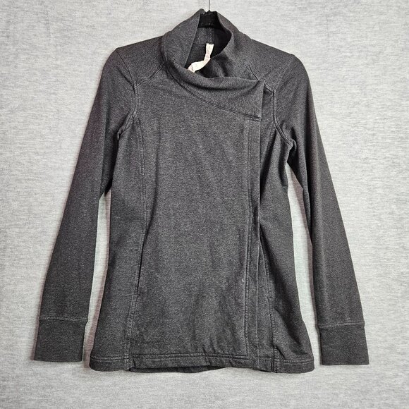 Lululemon Women's Dark Heather Grey Coast Easy Wrap Button Jacket Sz 4 - Picture 1 of 10